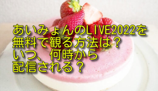 あいみょんのLIVE2022を無料配信で観る方法は？いつで何時から？