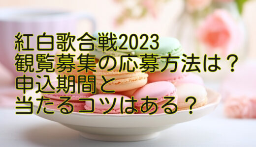 紅白歌合戦2023観覧募集の応募方法は？申込期間と当たるコツはある？